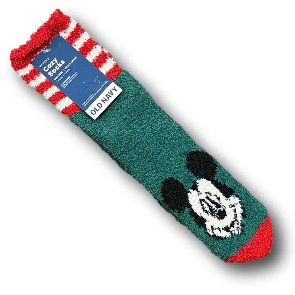 3/$20 Disney Mickey Mouse Christmas Holiday Funny Novelty Cozy Socks - NWT